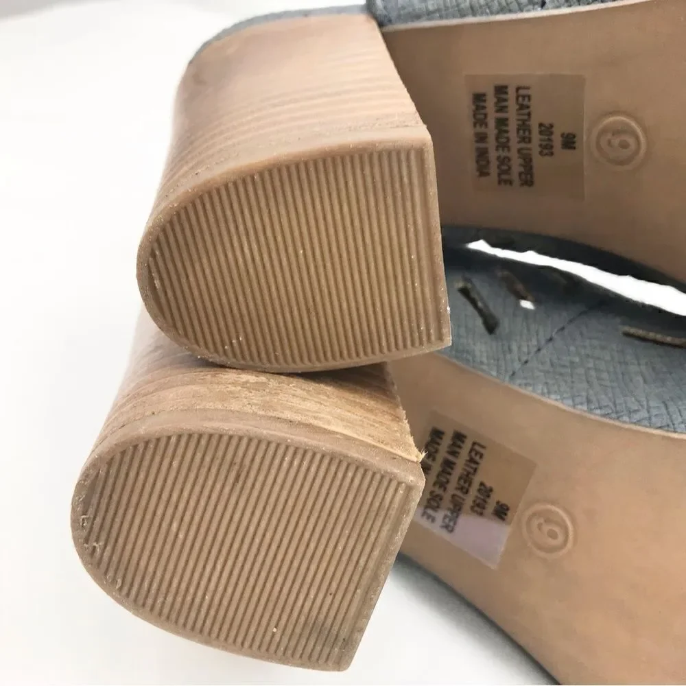 DIBA Slate Blue Laser Cut Suede Ankle Heels